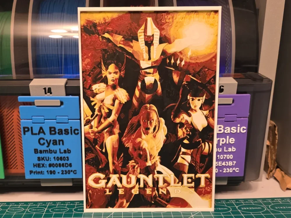 Gauntlet Legends Game Poster - Hueforge Art by Lumpy3D HueForge model: Gauntlet Legends Game Poster - Hueforge Art by Lumpy3D