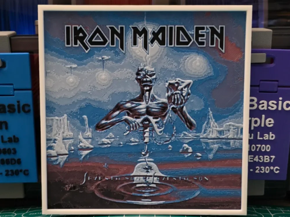 Iron Maiden "Seventh Son of a Seventh Son" Album by Lumpy3D HueForge model: Iron Maiden "Seventh Son of a Seventh Son" Album by Lumpy3D
