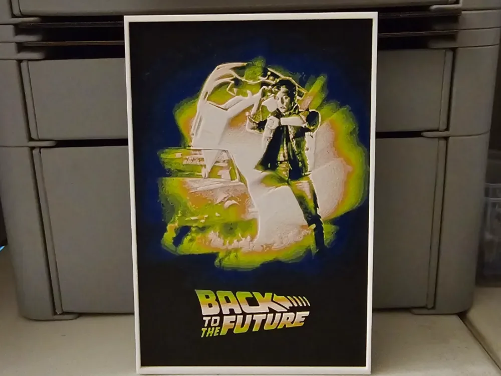 Back to the Future Movie Poster - Hueforge Art by Lumpy3D HueForge model: Back to the Future Movie Poster - Hueforge Art by Lumpy3D