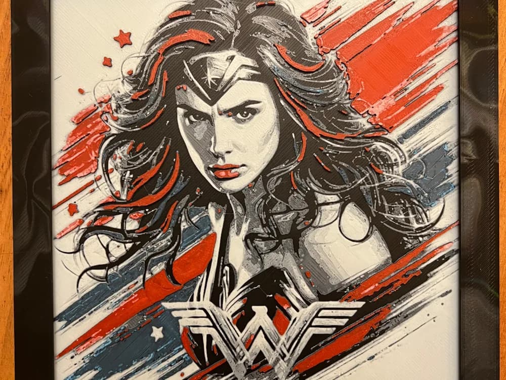 Wonder Woman(Multi-Color) by JustBe 3D Printing HueForge model: Wonder Woman(Multi-Color) by JustBe 3D Printing