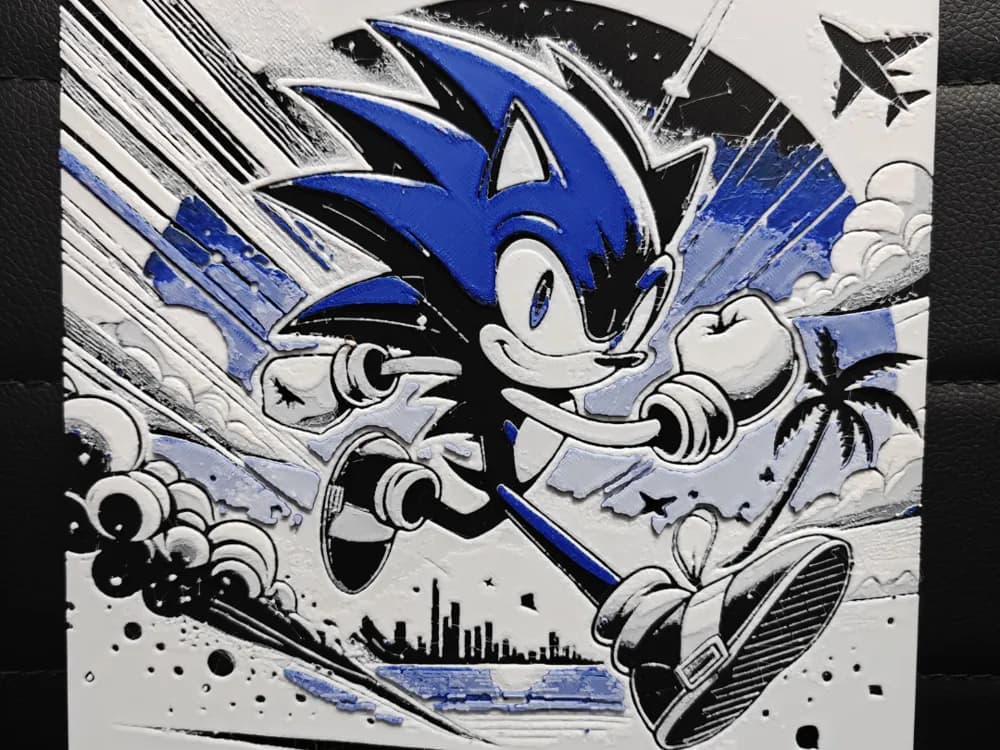 HueForge model: Sonic by TheHueforgeLady