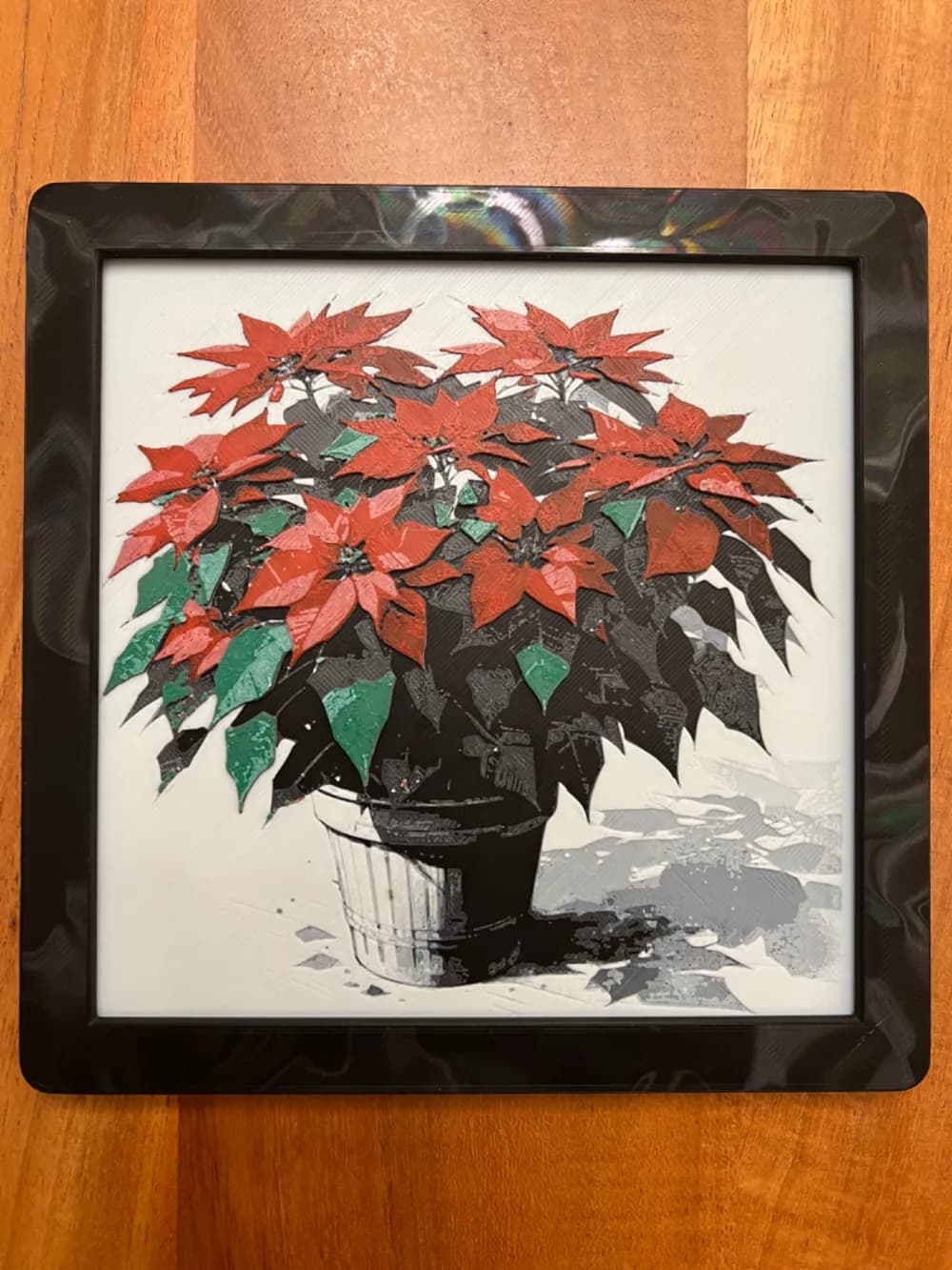Christmas Poinsettia by JustBe 3D Printing HueForge model: Christmas Poinsettia by JustBe 3D Printing