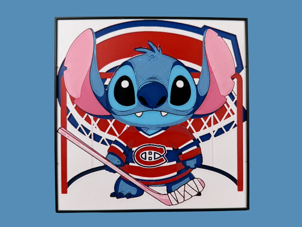 Stitch - Montreal Canadiens - NHL by Canadian Gamer HueForge model: Stitch - Montreal Canadiens - NHL by Canadian Gamer