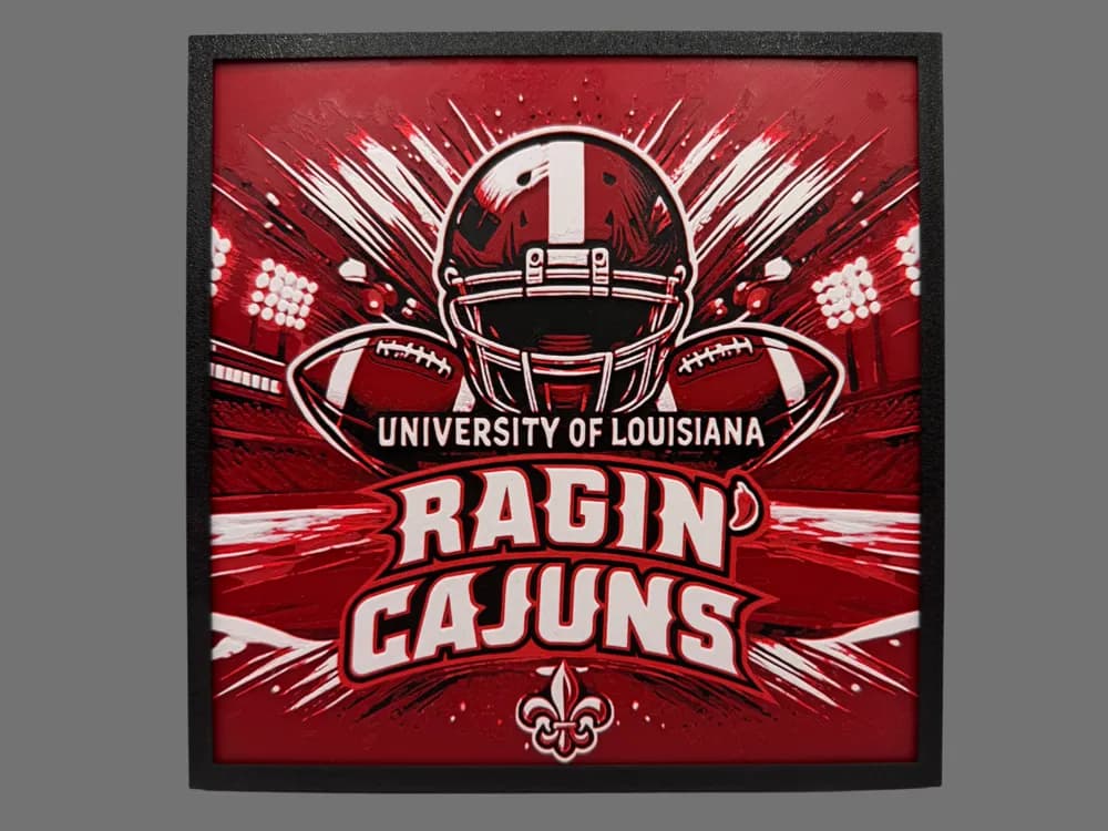Ragin' Cajuns - University of Louisiana - NCAA by Canadian Gamer HueForge model: Ragin' Cajuns - University of Louisiana - NCAA by Canadian Gamer