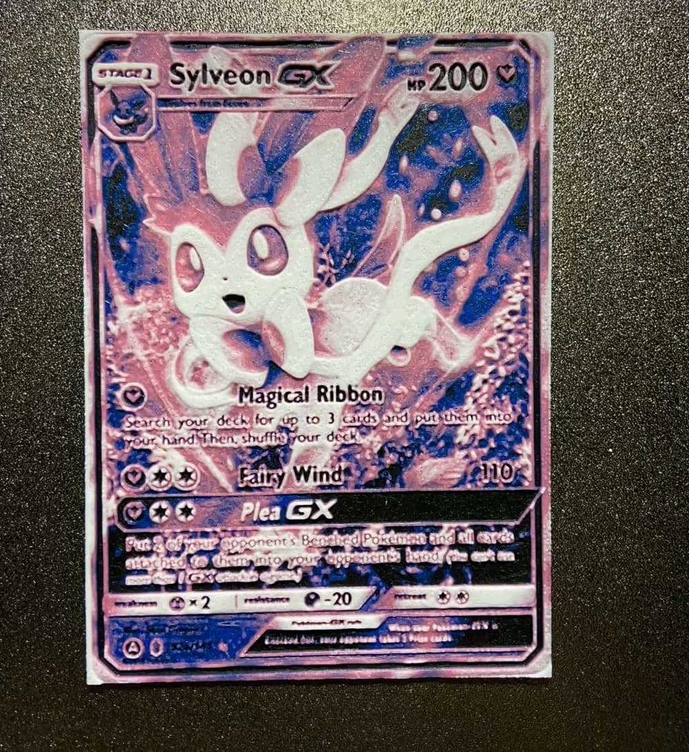 Sylveon GX 200 HP Pokemon Card by Morganja HueForge model: Sylveon GX 200 HP Pokemon Card by Morganja