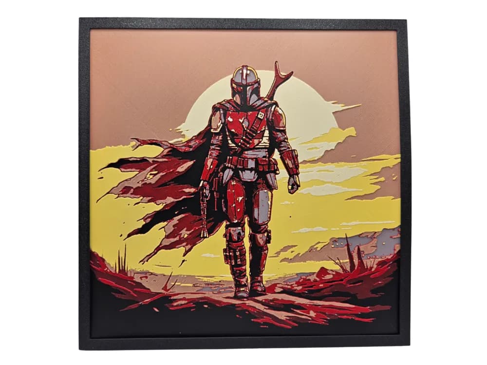 Mandalorian Sunset by BusyKikiBee HueForge model: Mandalorian Sunset by BusyKikiBee