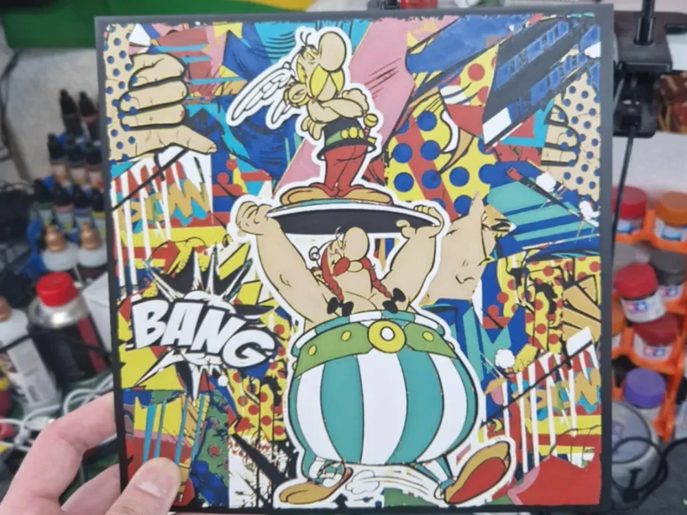 Asterix & Obelix Hueforge Street Art by Dakiren HueForge model: Asterix & Obelix Hueforge Street Art by Dakiren