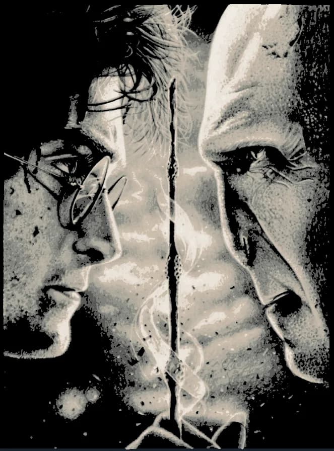 HueForge model: Hueforge - Black and White Harry Vs. Voldemort by Cloudy Nostalgia