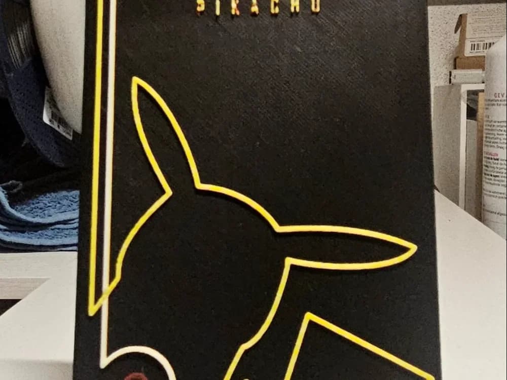 Pokemon Pikachu lines by Mano's 3d_Art HueForge model: Pokemon Pikachu lines by Mano's 3d_Art