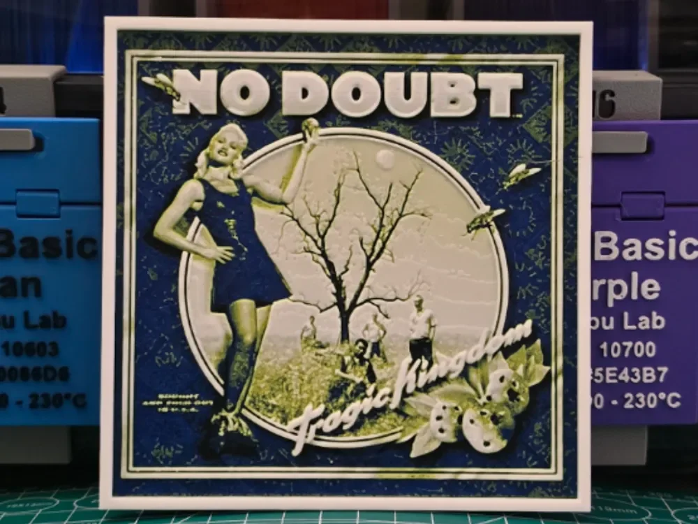 No Doubt "Tragic Kingdom" Album - Hueforge Art by Lumpy3D HueForge model: No Doubt "Tragic Kingdom" Album - Hueforge Art by Lumpy3D