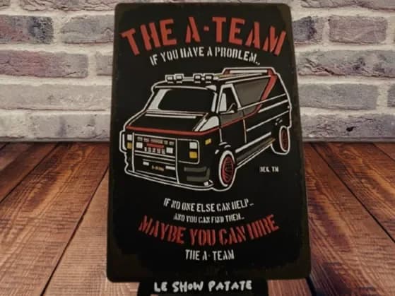 Plaque vintage A-TEAM hueforge by leshowpatate HueForge model: Plaque vintage A-TEAM hueforge by leshowpatate