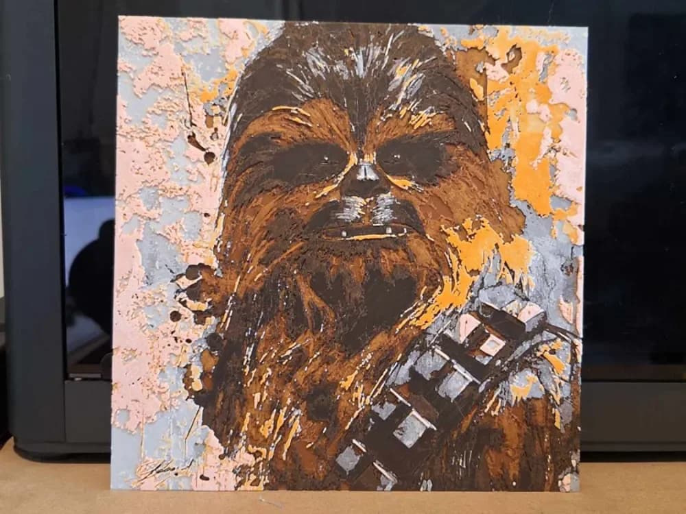 Star wars Chewbacca hueforge by 3dGlow HueForge model: Star wars Chewbacca hueforge by 3dGlow