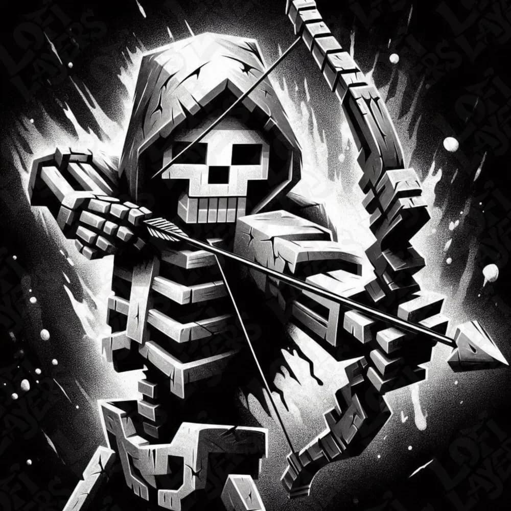 Minecraft Skeleton Hueforge by LoFi Layers HueForge model: Minecraft Skeleton Hueforge by LoFi Layers