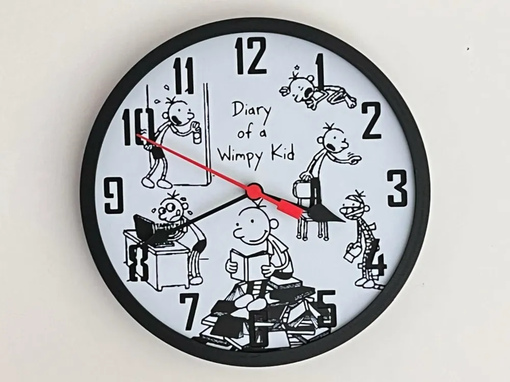 Customizable Clock - Diary of a Wimpy Kid by 3djd HueForge model: Customizable Clock - Diary of a Wimpy Kid by 3djd