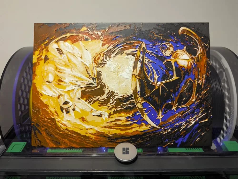 HueForge model: Pokemon TCG Pocket: Solgaleo & Lunala FA Hueforge by Razel