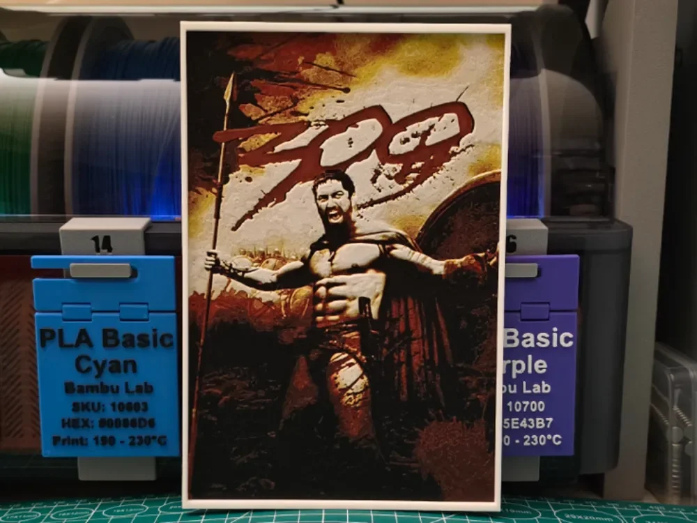 300 Movie Poster - Hueforge Art by Lumpy3D HueForge model: 300 Movie Poster - Hueforge Art by Lumpy3D