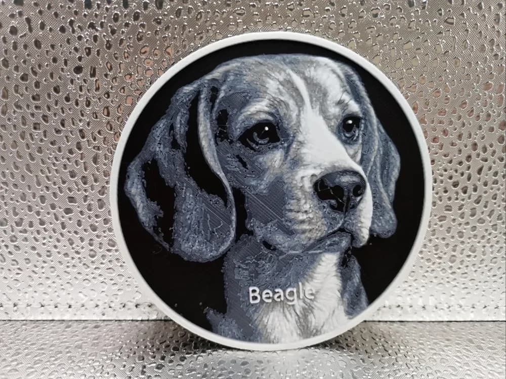 Beagle Coaster – Hueforge 3D-Printed Artwork by Borishotch Industries HueForge model: Beagle Coaster – Hueforge 3D-Printed Artwork by Borishotch Industries