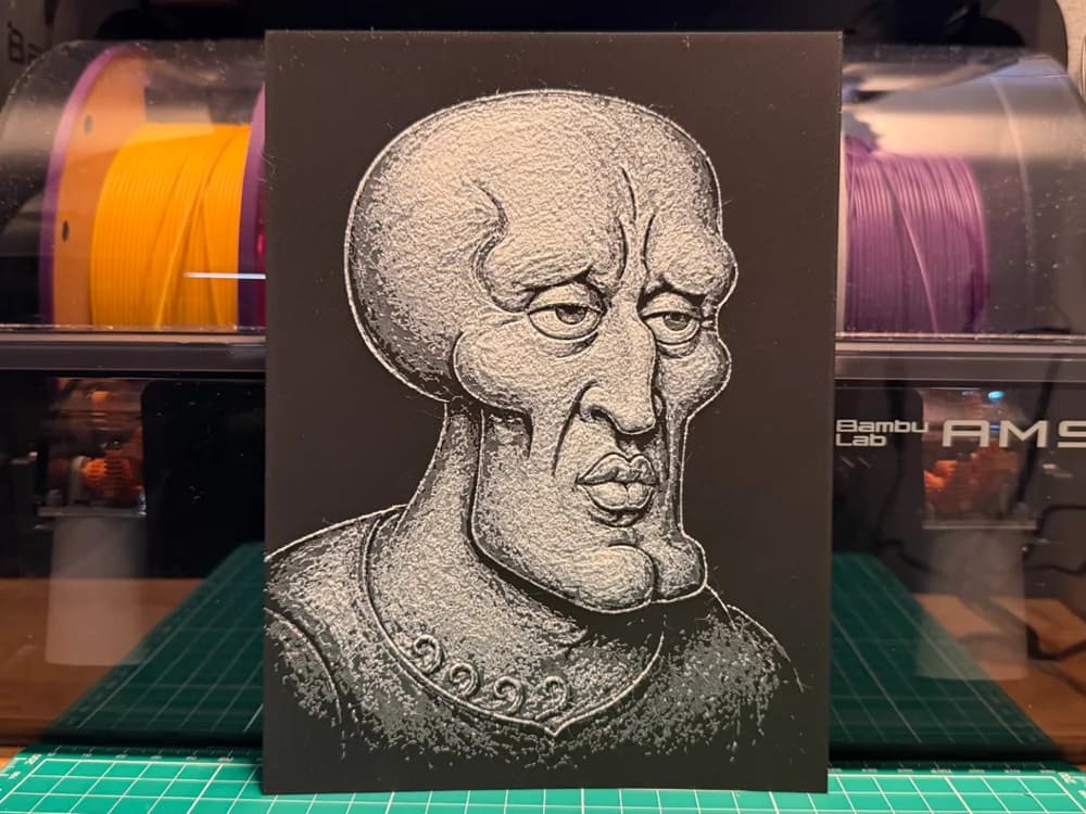 Handsome Squidward Painting HueForge by liv_3d HueForge model: Handsome Squidward Painting HueForge by liv_3d