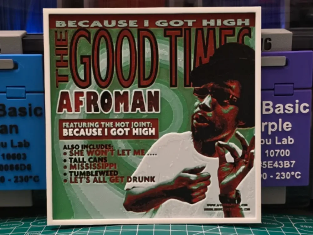 Afroman "The Good Times" Album - Hueforge Art by Lumpy3D HueForge model: Afroman "The Good Times" Album - Hueforge Art by Lumpy3D