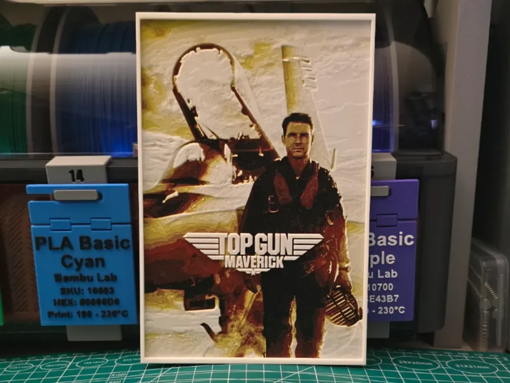 Top Gun: Maverick Movie Poster - Hueforge Art by Lumpy3D HueForge model: Top Gun: Maverick Movie Poster - Hueforge Art by Lumpy3D