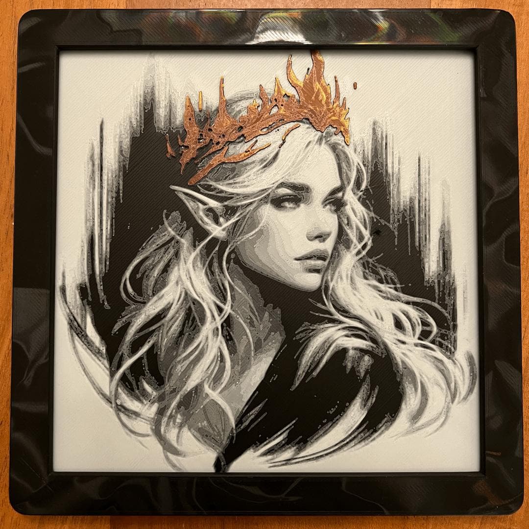 Aelin Galathynius from Throne of Glass by JustBe 3D Printing HueForge model: Aelin Galathynius from Throne of Glass by JustBe 3D Printing