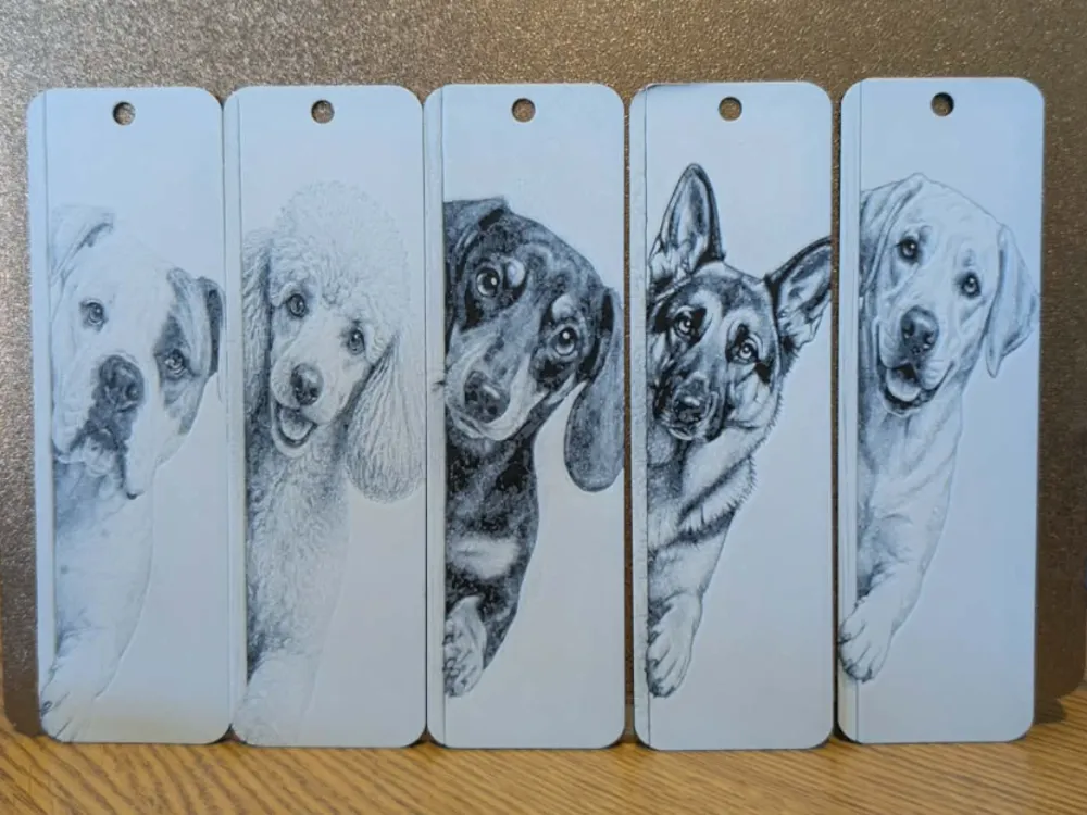 Set of 5 peeking dogs bookmarks Set of 5 peeking dogs bookmarks
