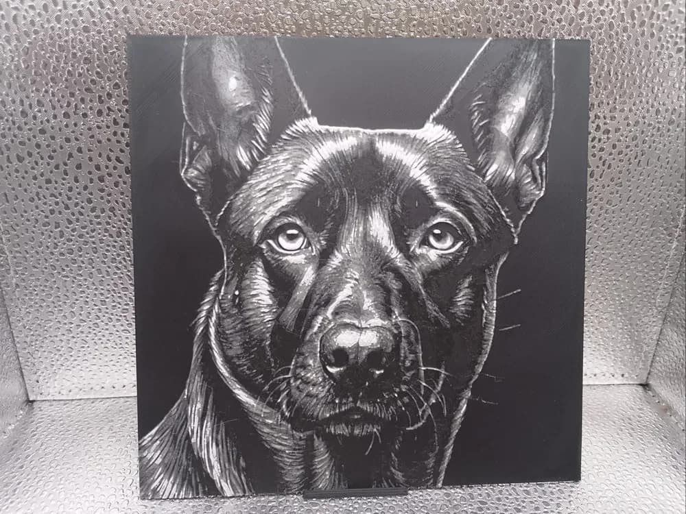 Belgian Malinois Hueforge by Borishotch Industries HueForge model: Belgian Malinois Hueforge by Borishotch Industries