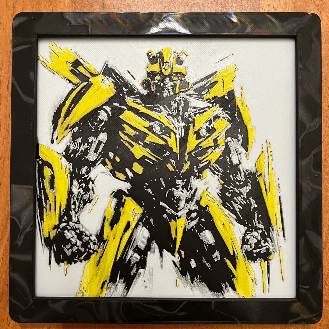 Transformers Bumblebee by JustBe 3D Printing HueForge model: Transformers Bumblebee by JustBe 3D Printing