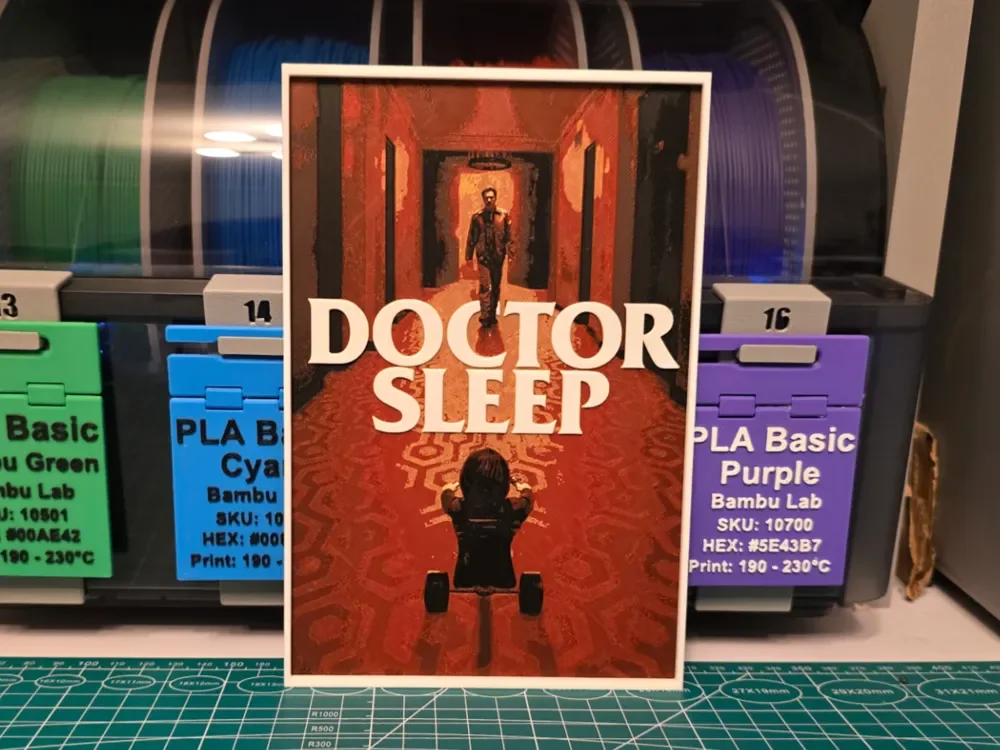 Doctor Sleep Movie Poster - Hueforge Art by Lumpy3D HueForge model: Doctor Sleep Movie Poster - Hueforge Art by Lumpy3D