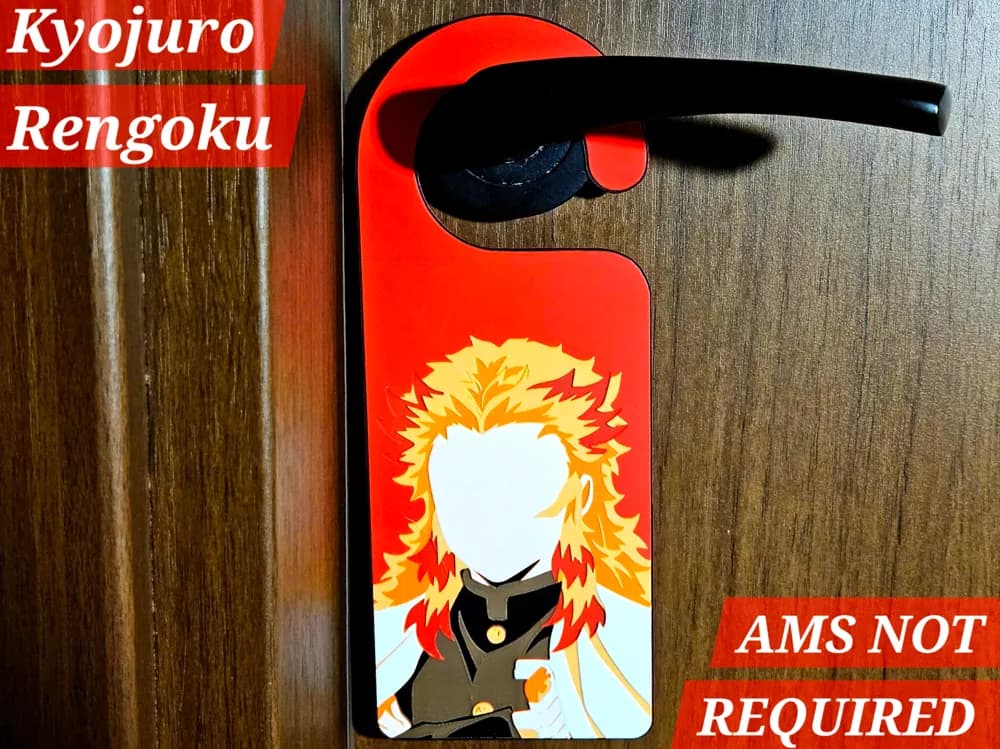 Kyojuro Rengoku - Demon Slayer Door Hangers by C3D HueForge model: Kyojuro Rengoku - Demon Slayer Door Hangers by C3D