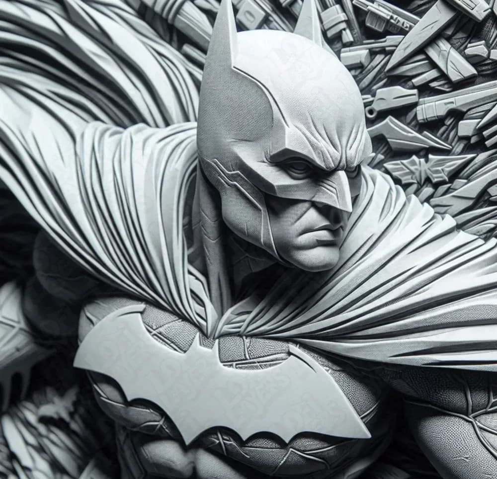 Relief Style Batman Hueforge by LoFi Layers HueForge model: Relief Style Batman Hueforge by LoFi Layers