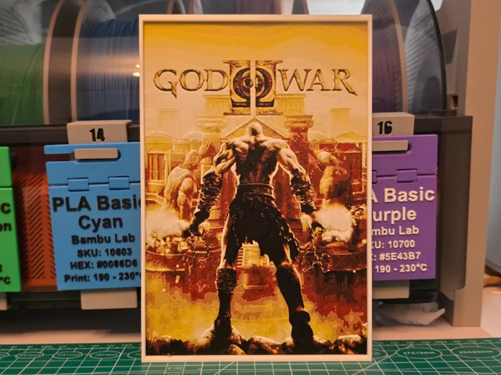 God of War II Poster - Hueforge Art by Lumpy3D HueForge model: God of War II Poster - Hueforge Art by Lumpy3D