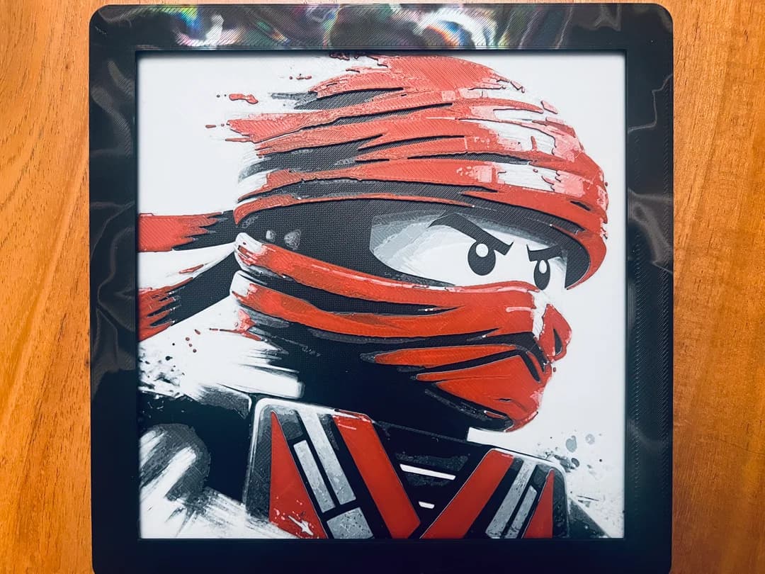 Lego Ninjago Close Up by JustBe 3D Printing HueForge model: Lego Ninjago Close Up by JustBe 3D Printing