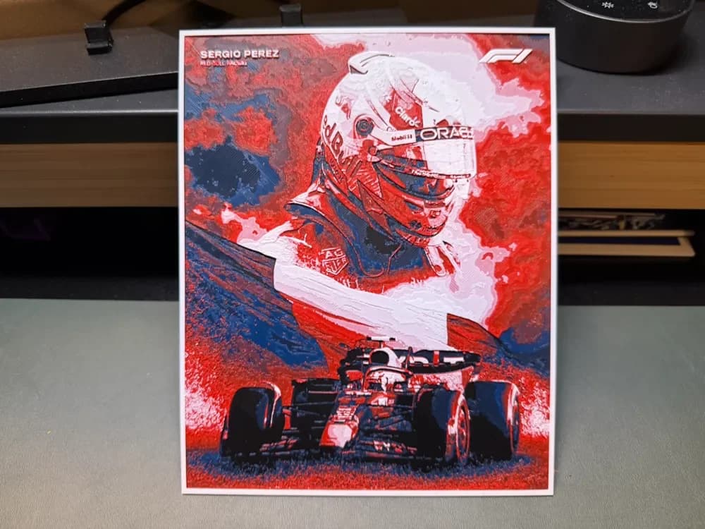 Sergio Perez F1 HueForge by liv_3d HueForge model: Sergio Perez F1 HueForge by liv_3d