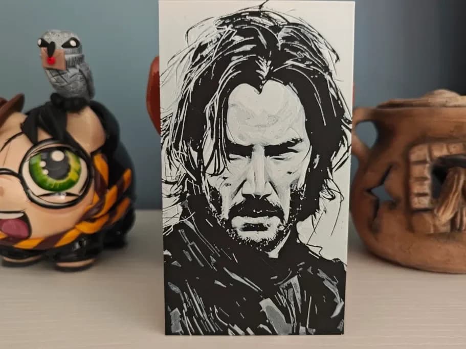 Portrait of John Wick by Litolunar HueForge model: Portrait of John Wick by Litolunar