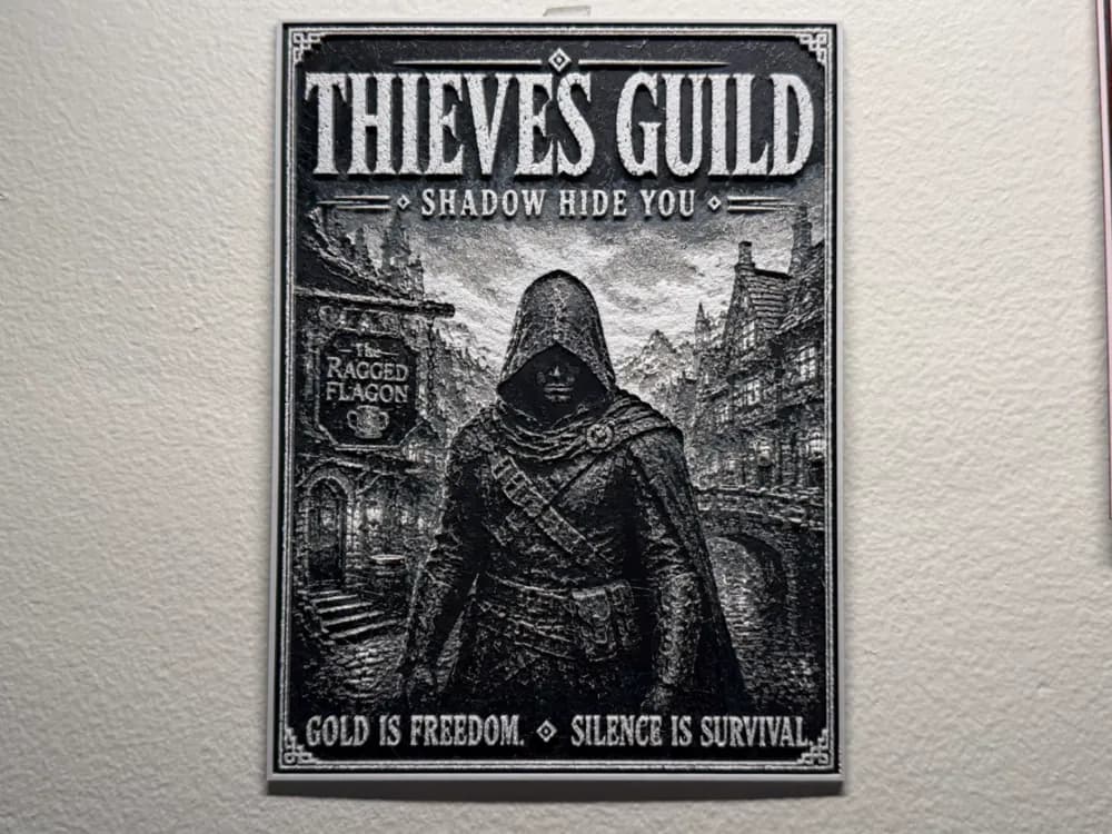 Skyrim Thieves Guild Poster Style HueForge Skyrim Thieves Guild Poster Style HueForge