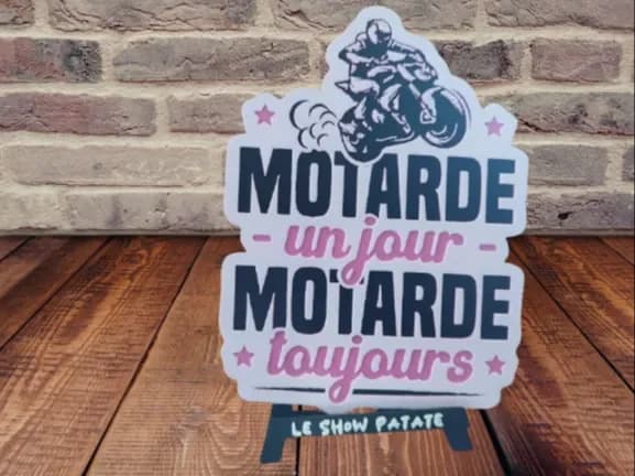 Motorcycle Plate for Women Riders by leshowpatate HueForge model: Motorcycle Plate for Women Riders by leshowpatate