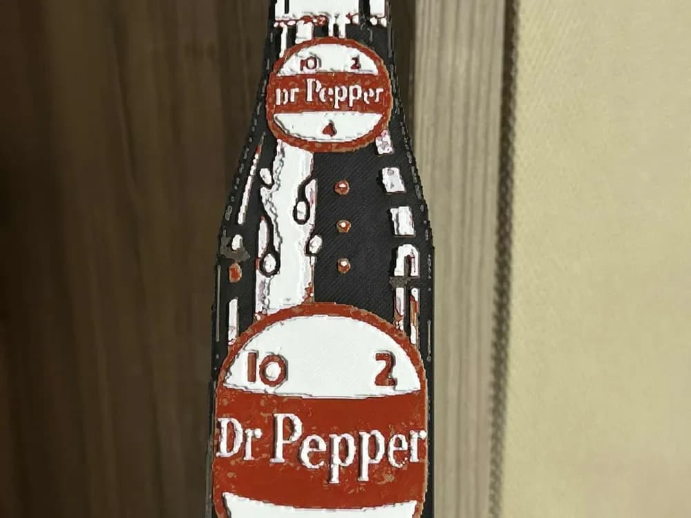 Dr Pepper vintage bottle Hueforge by Cré'Art 3D HueForge model: Dr Pepper vintage bottle Hueforge by Cré'Art 3D