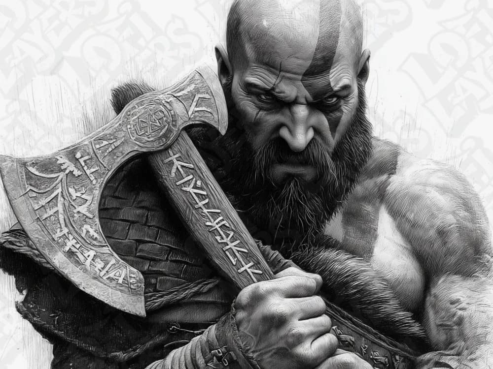 Kratos Hueforge by LoFi Layers HueForge model: Kratos Hueforge by LoFi Layers