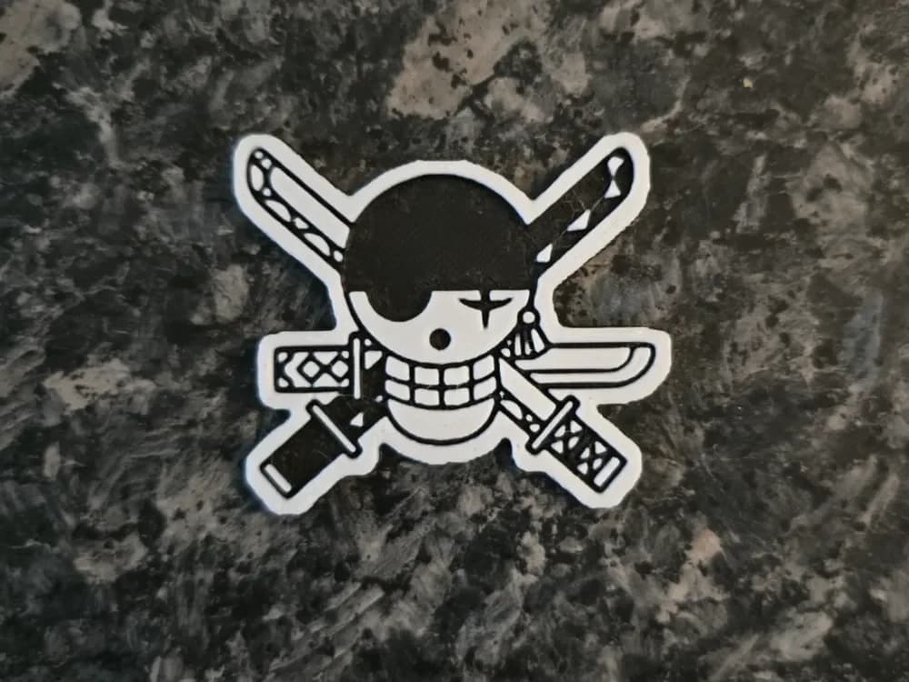 Sticker Logo Roronoa Zorro One piece by Kactus Fpv HueForge model: Sticker Logo Roronoa Zorro One piece by Kactus Fpv