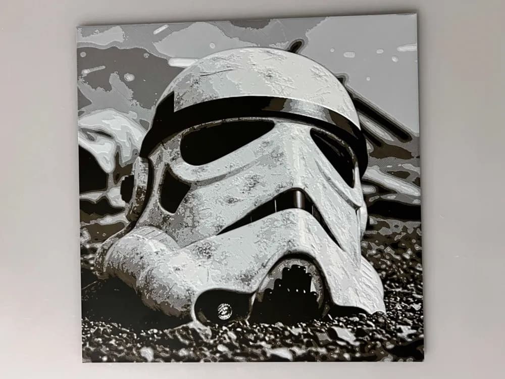 Storm Trooper Helmet Left on Battlefield by 3djd HueForge model: Storm Trooper Helmet Left on Battlefield by 3djd