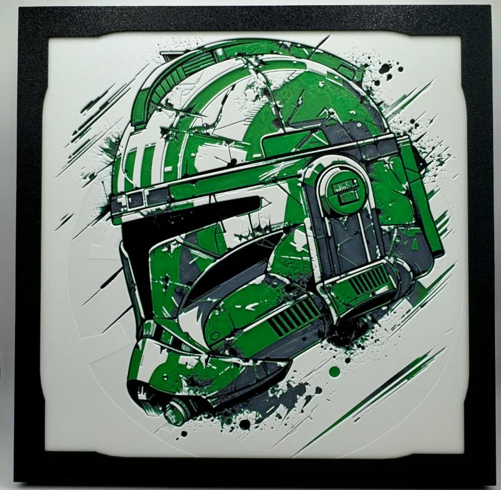 Green Leader - Clone Trooper Helmet by Canadian Gamer HueForge model: Green Leader - Clone Trooper Helmet by Canadian Gamer