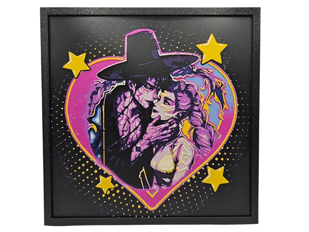 HueForge model: Rumi and Jinu (KPop Demon Hunters) by BusyKikiBee