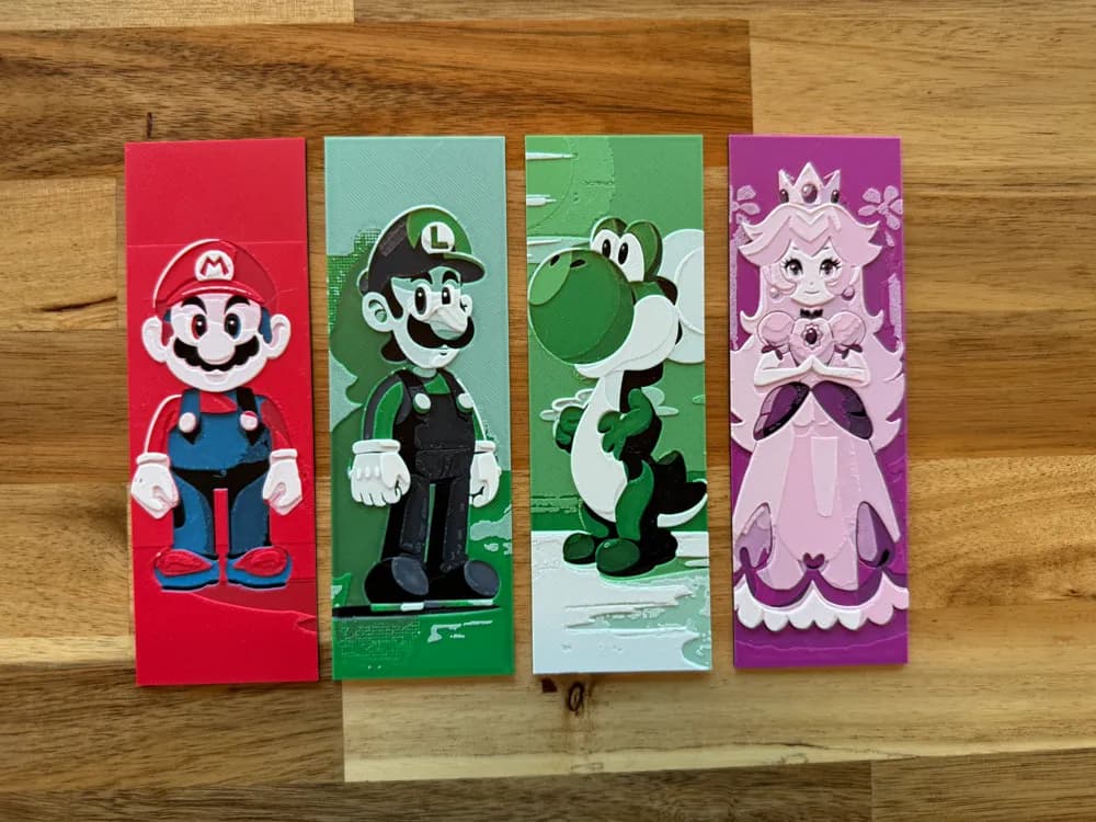 Super Mario Bookmark Collection #1 by Canadian Gamer HueForge model: Super Mario Bookmark Collection #1 by Canadian Gamer