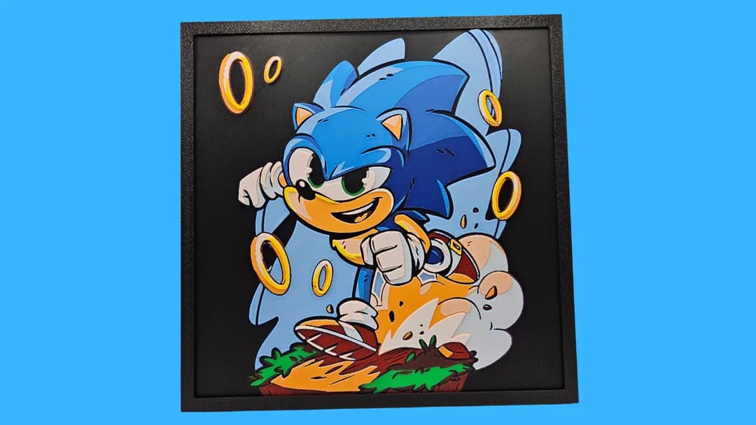 Sonic the Hedgehog by BusyKikiBee HueForge model: Sonic the Hedgehog by BusyKikiBee