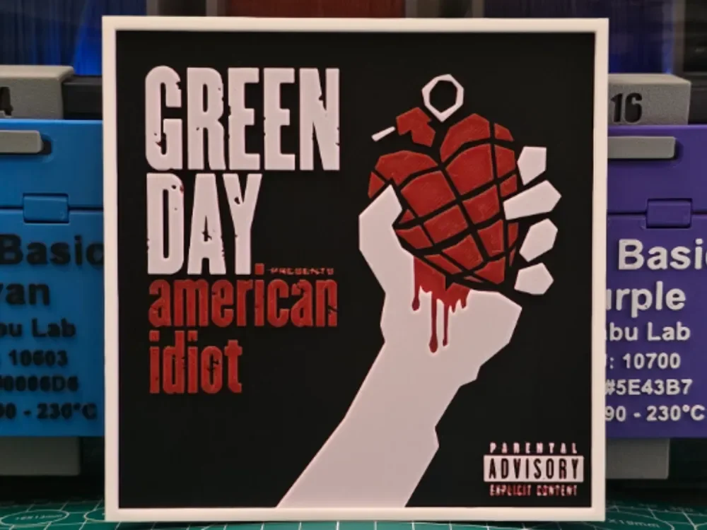 Green Day "American Idiot" Album - Hueforge Art by Lumpy3D HueForge model: Green Day "American Idiot" Album - Hueforge Art by Lumpy3D