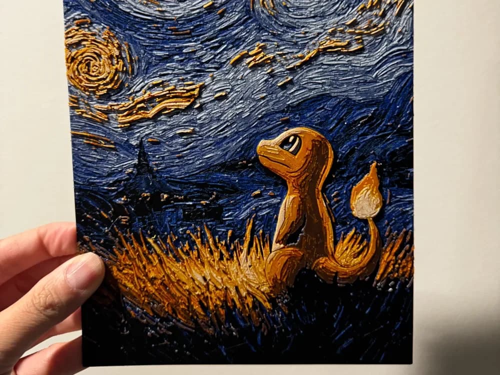Starry Night Charmander by cyanidesugar HueForge model: Starry Night Charmander by cyanidesugar