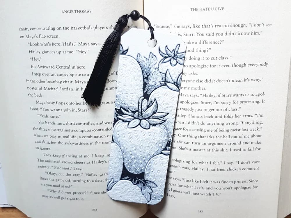 Bookmark, Strawberries B&W, Strawberry Festival Bookmark, Strawberries B&W, Strawberry Festival