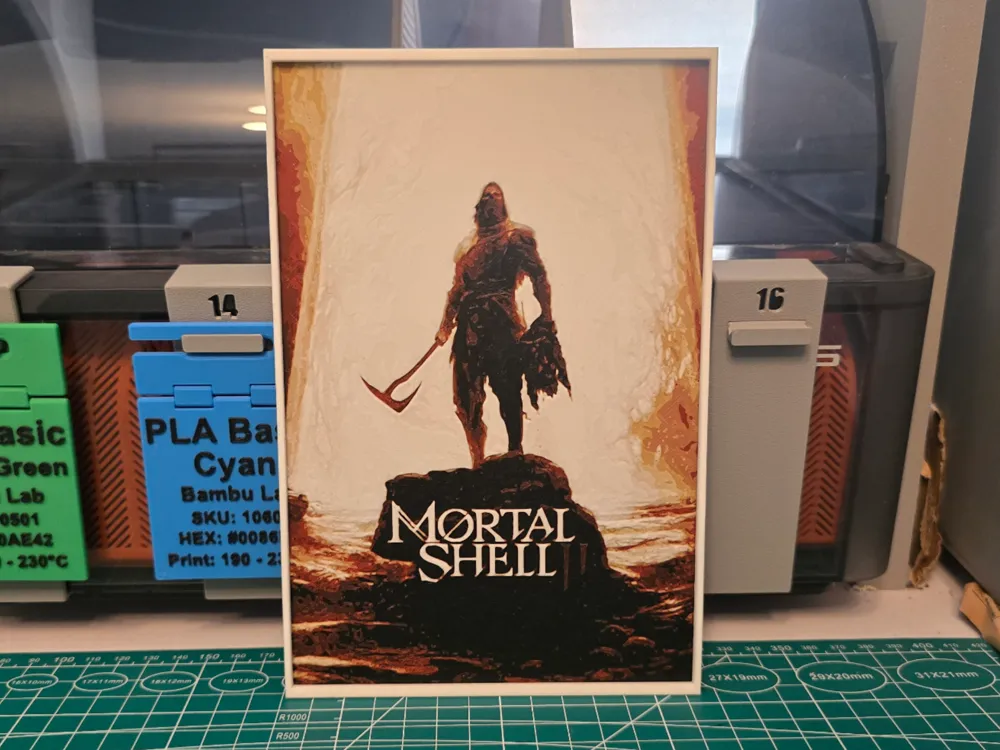 Mortal Shell II Game Poster - Hueforge Art by Lumpy3D HueForge model: Mortal Shell II Game Poster - Hueforge Art by Lumpy3D