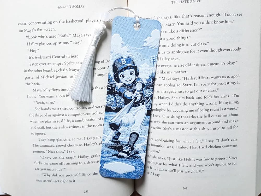 Bookmark, Boy Baseball Player by Dame Jo HueForge model: Bookmark, Boy Baseball Player by Dame Jo